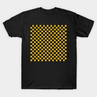 Wonky Checkerboard, Black and Gold T-Shirt